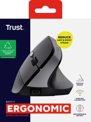 Bayo II ratón Médico mano derecha RF inalámbrico Óptico 2400 DPI - Imagen 9