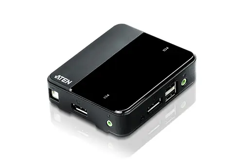 Switch KVM DisplayPort/Audio USB de 2 puertos (compatible con 4K, cables incluidos) - Imagen 1