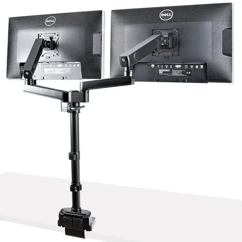 Brazo de Soporte para Dos Monitores - Base Soporte de Movimiento Articulado y Altura Ajustable para 2 Monitores VESA de hasta 32 Pulgadas 8kg - Grommet o Mordaza - Imagen 4