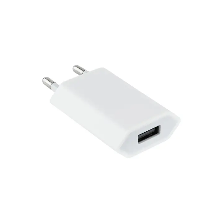 MINI CARGADOR USB PARA IPOD IPHONE,5V-1A, BLANCO