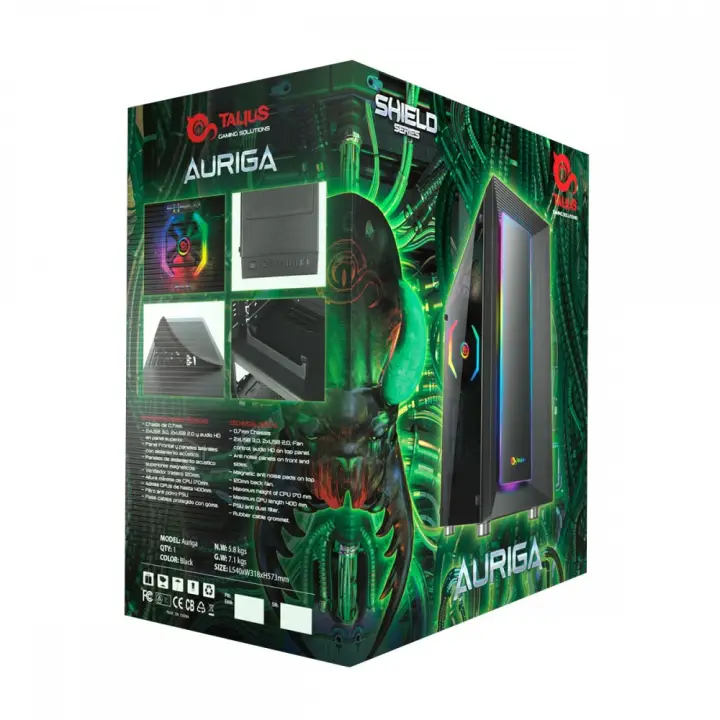 Caja Atx gaming Auriga cristal templado USB 3.0