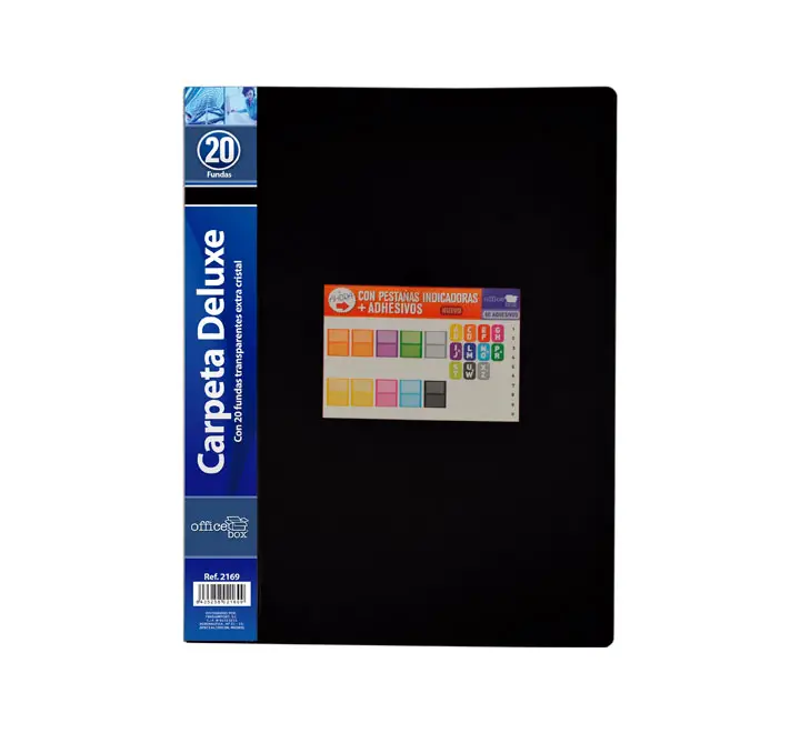 CARP. 20 FUNDAS OFFICE BOX PP A4 NEGRO