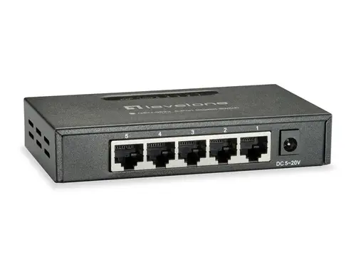 GEU-0523 switch No administrado Gigabit Ethernet (10/100/1000) Negro - Imagen 1