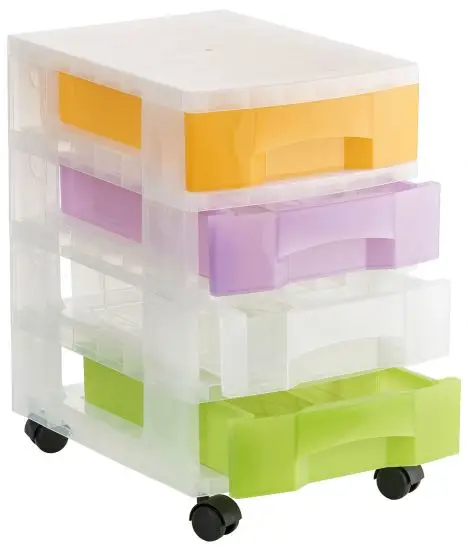 1004R SU TL cajonera para oficina Transparente, Blanco Polipropil..