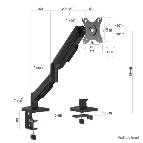 SPMP01-A Soporte pinza 1 monitor 17-32" pro - Imagen 7