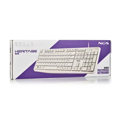 HERITAGE teclado Universal USB QWERTY Español Blanco - Imagen 6