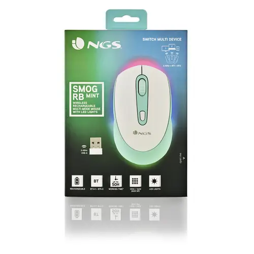 SMOG MINT-RB ratón Juego Ambidextro RF Wireless + Bluetooth Óptico 2400 DPI - Imagen 8