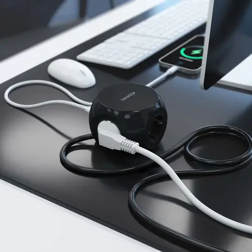 Regleta de Enchufes Sobremesa Multifuncion con 3 Tomas + 2xUSB-C, 2xUSB-A, 1.4M, Negro - Imagen 5