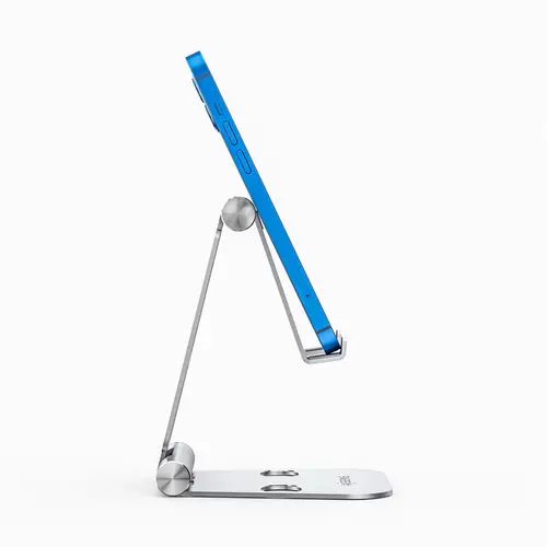 Soporte De Sobremesa Tamaño XL Ajustable (2 Pivotes) Para Movil / Tablet, Plata - Imagen 2