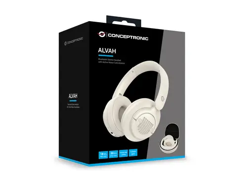 ALVAH02C auricular y casco Auriculares Inalámbrico y alámbrico Diadema Música Bluetooth Crema de color - Imagen 5