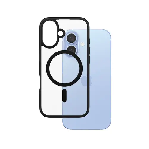® HardCase Transparent w. Black MagSafe & Frame iPhone 16 funda para teléfono móvil Negro - Imagen 1