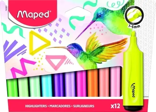 MARCADOR FLUOR MAPED SLEEVE DISTINTOS EFECTOS PACK DE 12