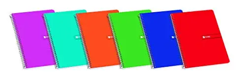 CUADERNO POLIPROPILENO ESPIRAL FOLIO 80 HOJAS 90G 4X4 CON MARGEN SURTIDO ENRI&nbsp