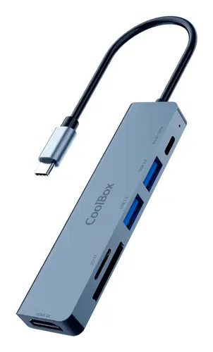 MINIDOCK C61 ALUMINIO USB-C A HDMI 4K/2xUSB-A/USB-C PD/SD/MICROSD PC/MAC/CONSOLAS - Imagen 1