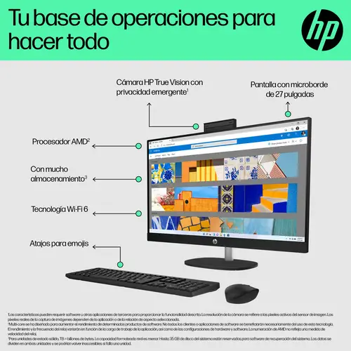 27-cr0026ns AMD Ryzen 3 7320U 68,6 cm (27") 1920 x 1080 Pixeles PC todo en uno 8 GB LPDDR5-SDRAM 512 GB SSD Windows 11 Home Wi-Fi 6 (802.11ax) Blanco - Imagen 9
