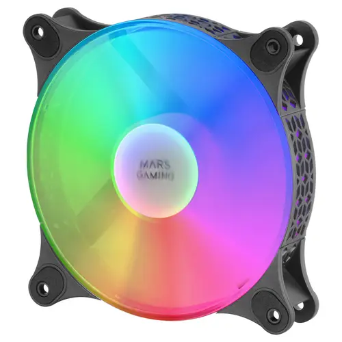 MFDUO, Kit 2 Ventiladores FRGB Rainbow 360°, Ultra-silencioso, Doble Conexión 3PIN + 4PIN, Negro - Imagen 3