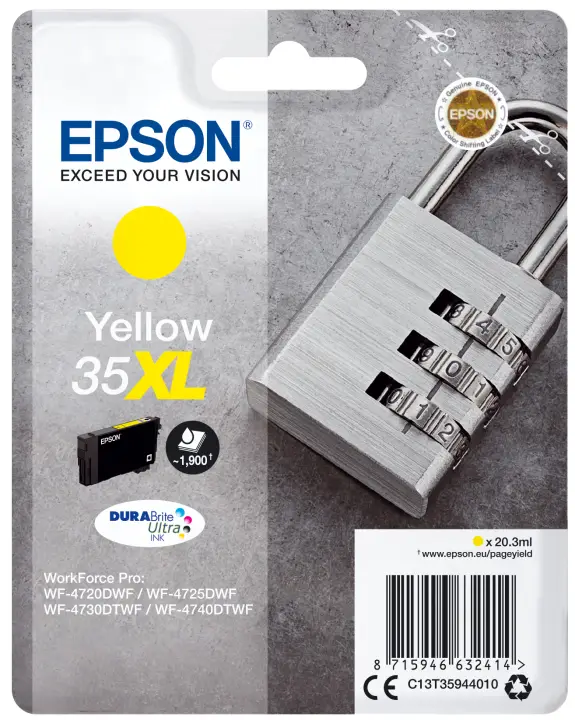 Padlock Singlepack Yellow 35XL DURABrite Ultra Ink
