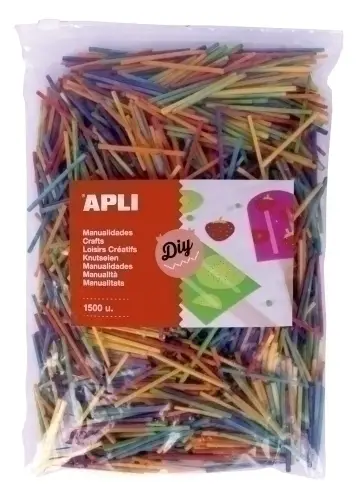 PALILLOS REDON. MADERA MINI COLOR B/1500