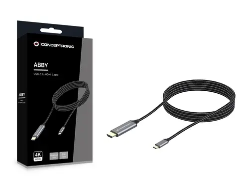 ABBY10G adaptador de cable de vídeo 2 m USB Tipo C HDMI Gris - Imagen 2