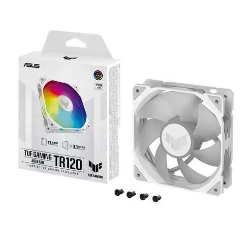 TUF GAMING TR120 ARGB 1-pack White Carcasa del ordenador Refrigerador de aire 12 cm Blanco - Imagen 9
