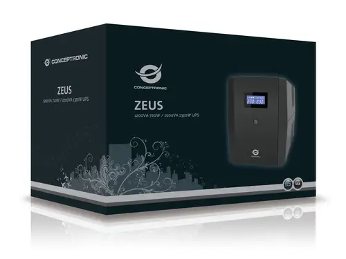 ZEUS04EM sistema de alimentación ininterrumpida (UPS) Línea interactiva 2,2 kVA 1320 W 5 salidas AC - Imagen 3