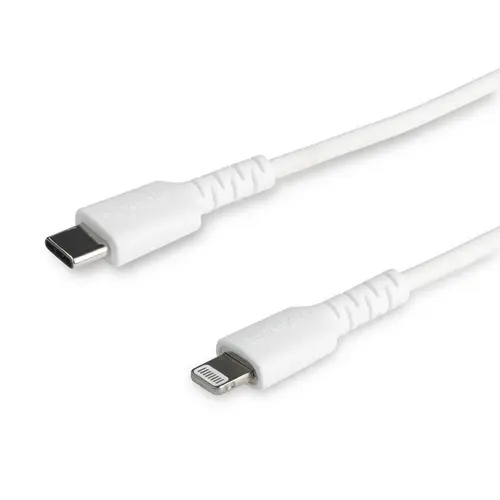 Cable Resistente USB-C a Lightning de 2 m Blanco - Cable de Sincronización y Carga USB Tipo C a Lightning con Fibra de Aramida Resistente - Certificado MFi de Apple - para iPad/iPhone 12 - Imagen 1