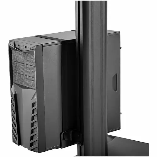 Carrito Ergonómico con Ajuste de Altura para Estación de Trabajo Móvil - con Soporte VESA para Monitor - con Soporte para CPU - con Bandeja para Teclado - Workstation Móvil con Ruedas - Imagen 10