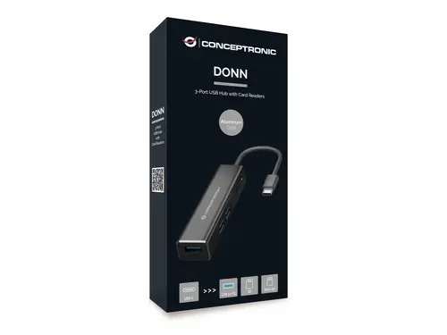 DONN08B base para portátil y replicador de puertos USB 3.2 Gen 1 (3.1 Gen 1) Type-C Negro - Imagen 4