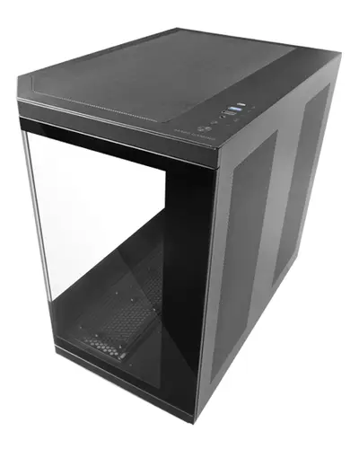 MC-3TCORE, Caja Gaming Custom ATX, Triple Ventana Cristal Templado Extraíble, Cámara Dual, Semitorre Compatible con Placas Base de Conector Inverso, Soporte Refrigeración Líquida, Negro - Imagen 1