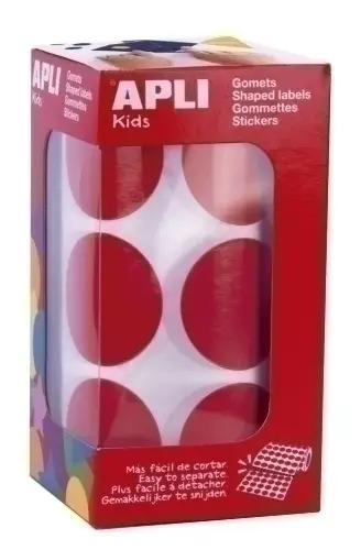 APLI GOMETS REDONDOS 33MM ROLLO ROJO