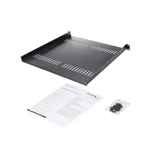 Bandeja Estante Ventilado de 1U para Armario Rack de Servidores de 19 Pulgadas - de 16 Pulgadas de Profundidad - de Acero de Servicio Pesado - con 20kg de Capacidad - Negro - Imagen 6