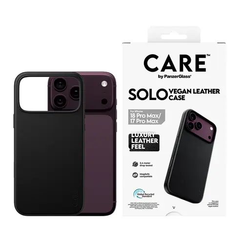 CARE by ® Solo Vegan Leather Case Black w. MagSafe iPhone 18 Pro Max | 17 Pro Max funda para teléfono móvil Negro - Imagen 2