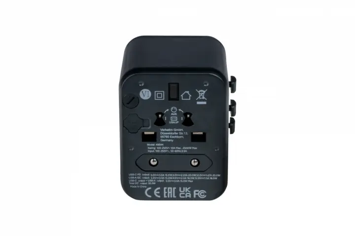 49544 adaptador de enchufe eléctrico Universal Negro