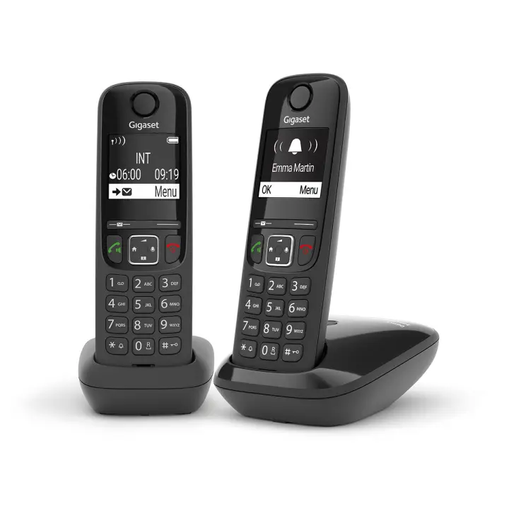 AS690 Duo Teléfono DECT/analógico Identificador de llamadas Neg..