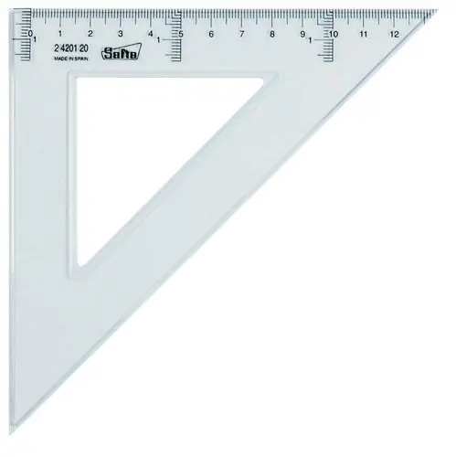 ESCUADRA CRISTAL SAFTA 20 CENTIMETROS