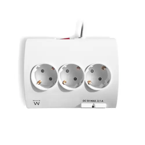 EW3935 base múltiple 1,5 m 5 salidas AC Interior Blanco - Imagen 4