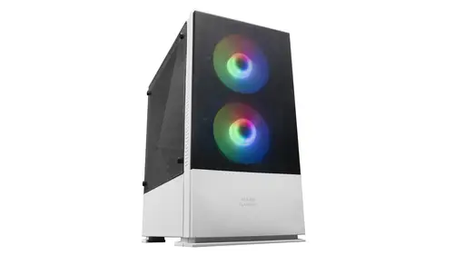 MCZW, Caja PC Compacta Premium, MicroATX, Panel+Frontal Mesh, Blanco - Imagen 1