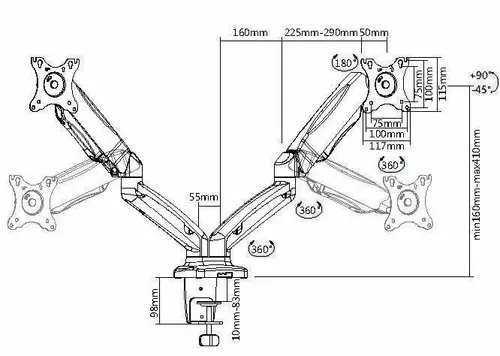 Soporte de sobremesa para dos monitores interactivos de 17"-32 - Imagen 3