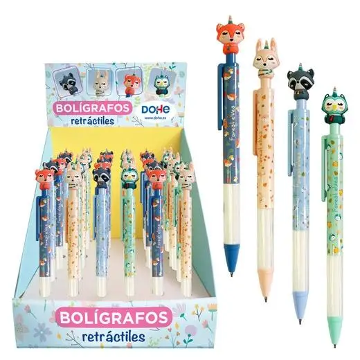DOHE BOLÍGRAFO RETRÁCTIL FOREST ELVES 4 MODELOS TINTA AZUL EXPOSITOR DE 36 C/SURTIDOS