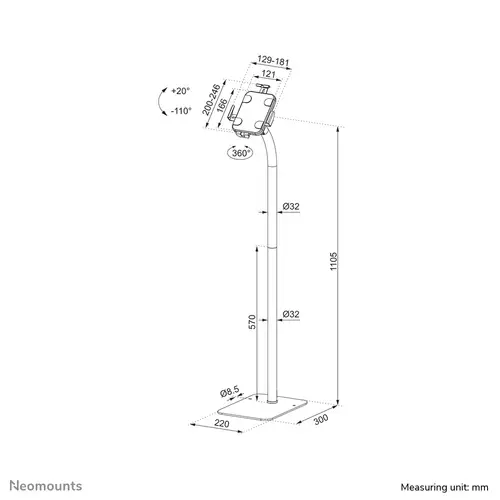 FL15-625BL1 Soporte de suelo para tablets 7.9-11" - bloqueable - universal - Imagen 19