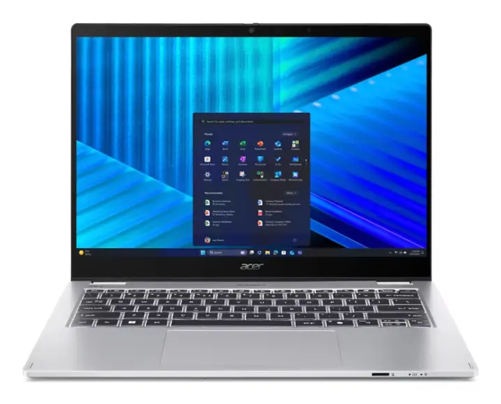 TravelMate TMP414RN-55-TCO-506Q Intel Core Ultra 5 225U Portátil 35,6 cm (14") Pantalla táctil 3K 16 GB DDR5-SDRAM 512 GB SSD Wi-Fi 7 (802.11be) Windows 11 Pro Azul