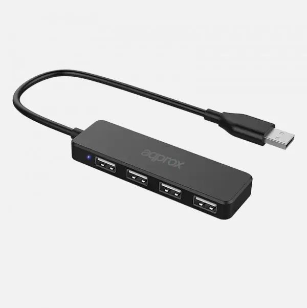 APPC46 hub de interfaz USB 2.0 480 Mbit/s Negro