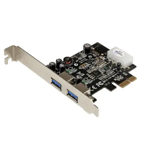 Adaptador Tarjeta Controladora PCI Express PCI-E 2 Puertos USB 3.0 con Alimentación Molex y UASP - Imagen 1