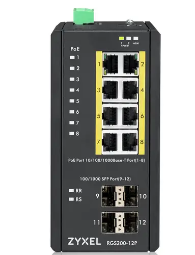 RGS200-12P Gestionado L2 Gigabit Ethernet (10/100/1000) Energía sobre Ethernet (PoE) Negro - Imagen 3