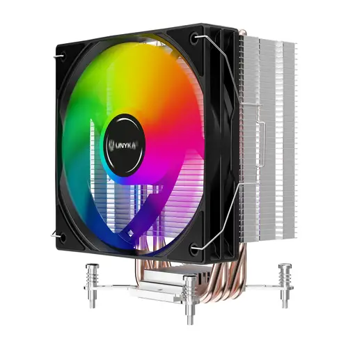 UNYCOOL H41 ARGB Procesador Refrigerador de aire 12 cm Negro, Blanco 1 pieza(s) - Imagen 4