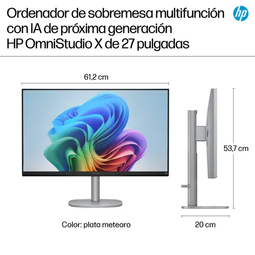 OmniStudio X 27-cs1008ns Copilot+ PC Intel Core Ultra 5 226V 68,6 cm (27") 1920 x 1080 Pixeles PC todo en uno 16 GB LPDDR5x-SDRAM 1 TB SSD Windows 11 Home Wi-Fi 7 (802.11be) Plata - Imagen 4