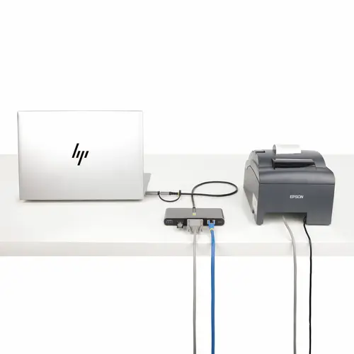 Hub Ladrón USB-C de 2 Puertos USB-A de 5Gbps con Red RJ45 Ethernet Gigabit y Puerto Serie DB9 RS232 FTDI - Concentrador USB - Entrega de Alimentación PD de 100W de Paso - Imagen 5