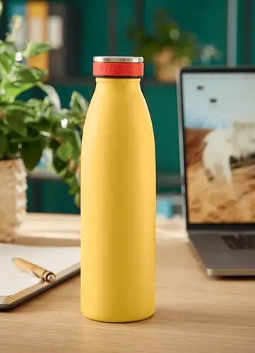 Insulated Uso diario 500 ml Acero inoxidable Amarillo - Imagen 2