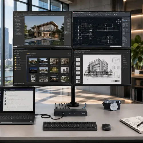 206UE-TB5USB4DOCK base para portátil y replicador de puertos Alámbrico Thunderbolt 5 Negro, Gris - Imagen 4