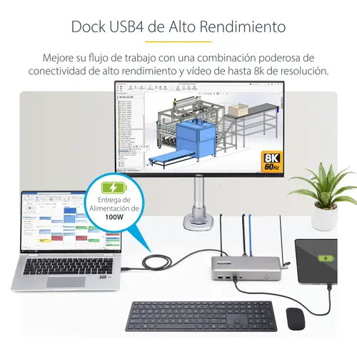 Docking Station USB4 - USB-C de 40Gbps - Vídeo Doble HDMI - Hasta 2x 4K 60Hz 4:4:4 (RGB) o 2x 4K 120Hz 4:2:2 - con Hub Ladrón 6x USB - 2,5GbE - PD 100W - Docking Station USB Tipo C - Imagen 11